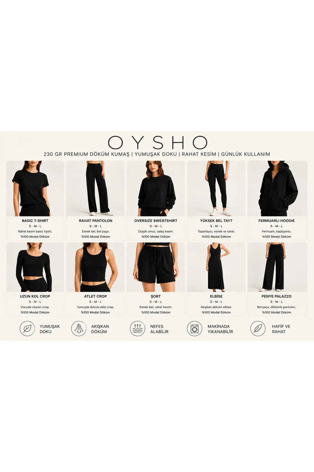 Oysho 230 gr · Siyah — görsel 4