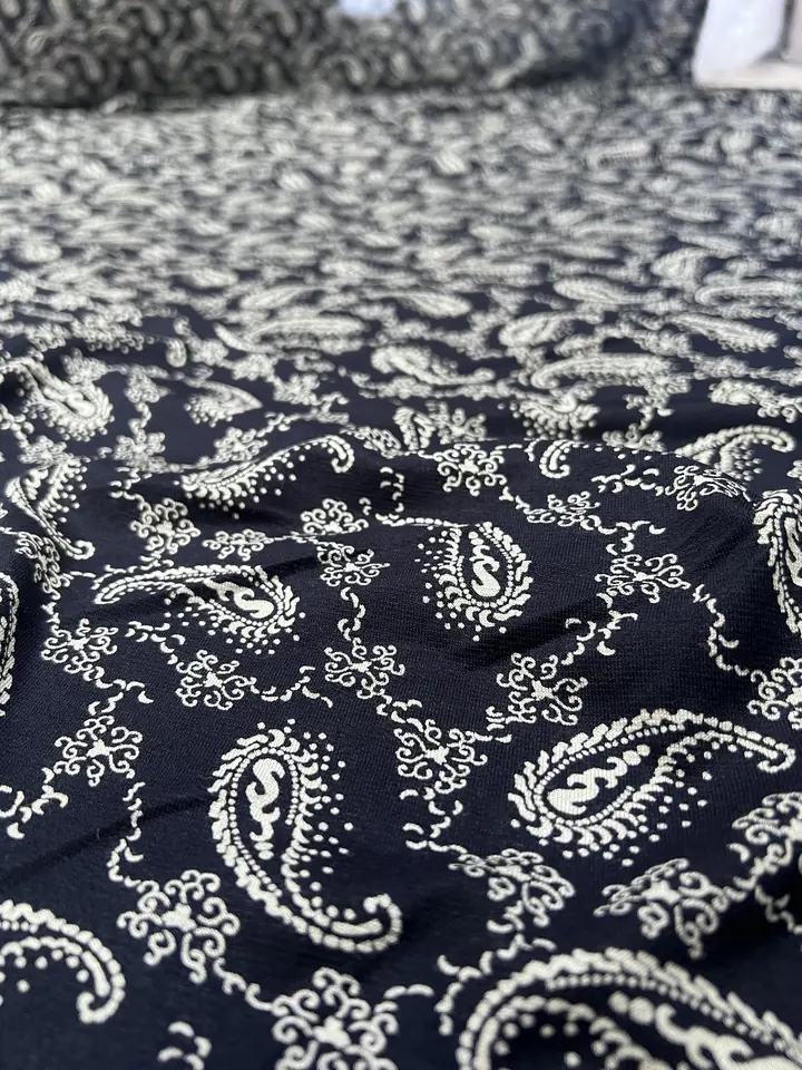 Lacivert motif desenli kumaş